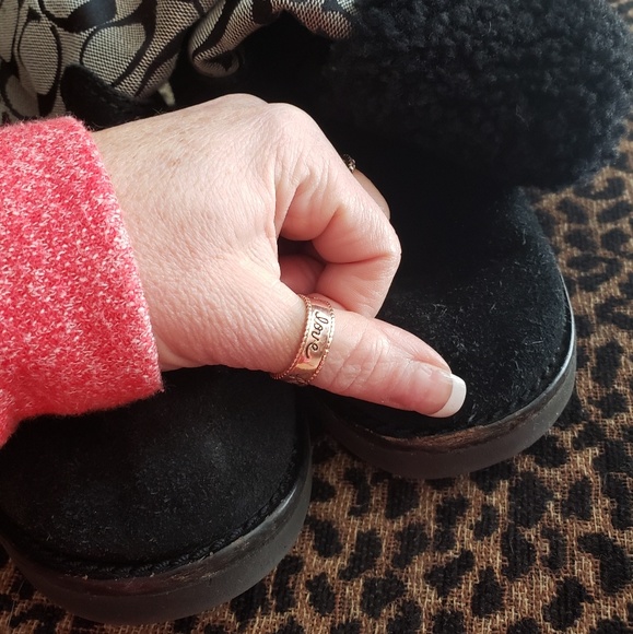 COACH, boots, silver & /black, suede, size 7.5 - Picture 5 of 5